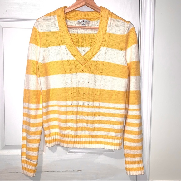 Tommy Hilfiger Striped V-Neck Knit Sweater M - Picture 1 of 8